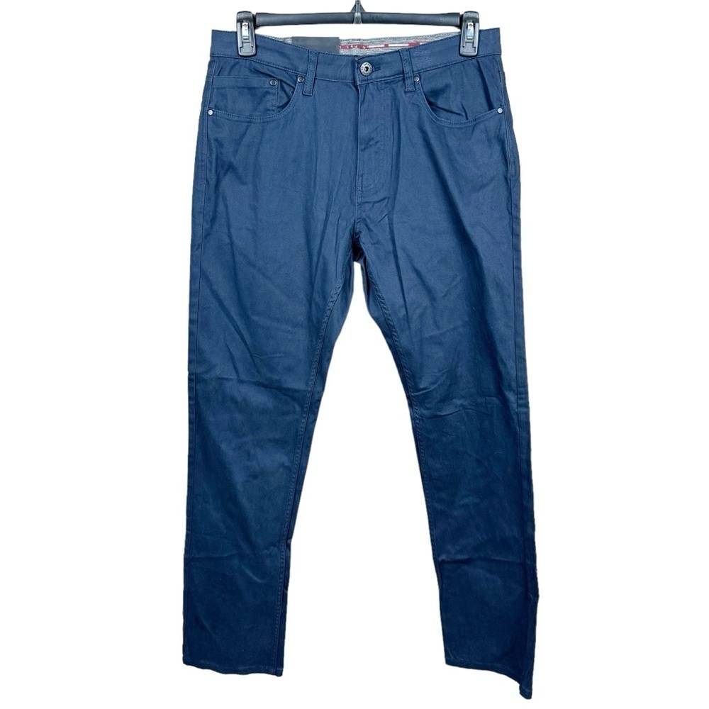 Jachs New York Straight Fit Mid Rise Slim Straight Navy Chino Pant Career Office